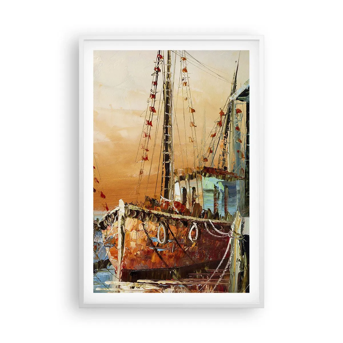 Poster în ramă albă - Întoarcere pașnică - 61x91 cm