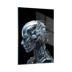 Tablou pe sticlă - Tehnologia este o femeie - 50x70 cm