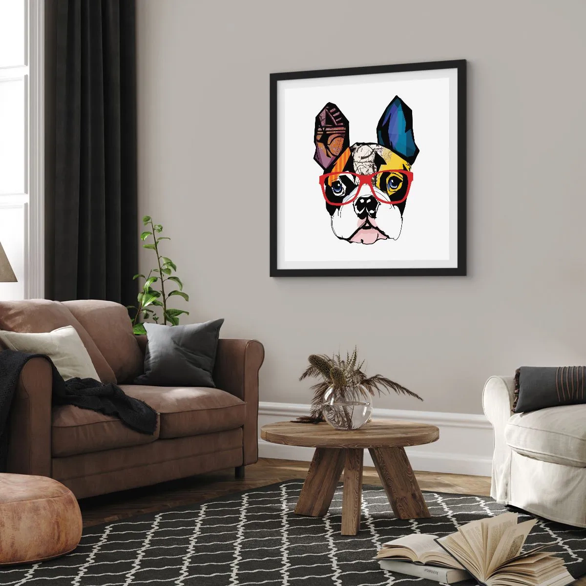 Poster în ramă neagră - Intelectualist - 60x60 cm