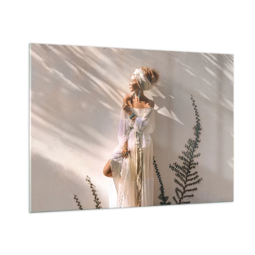 Tablou pe sticlă - Soarele și fata - 100x70 cm