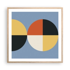 Poster în ramă de stejar deschis - Uită-te și numără - 60x60 cm