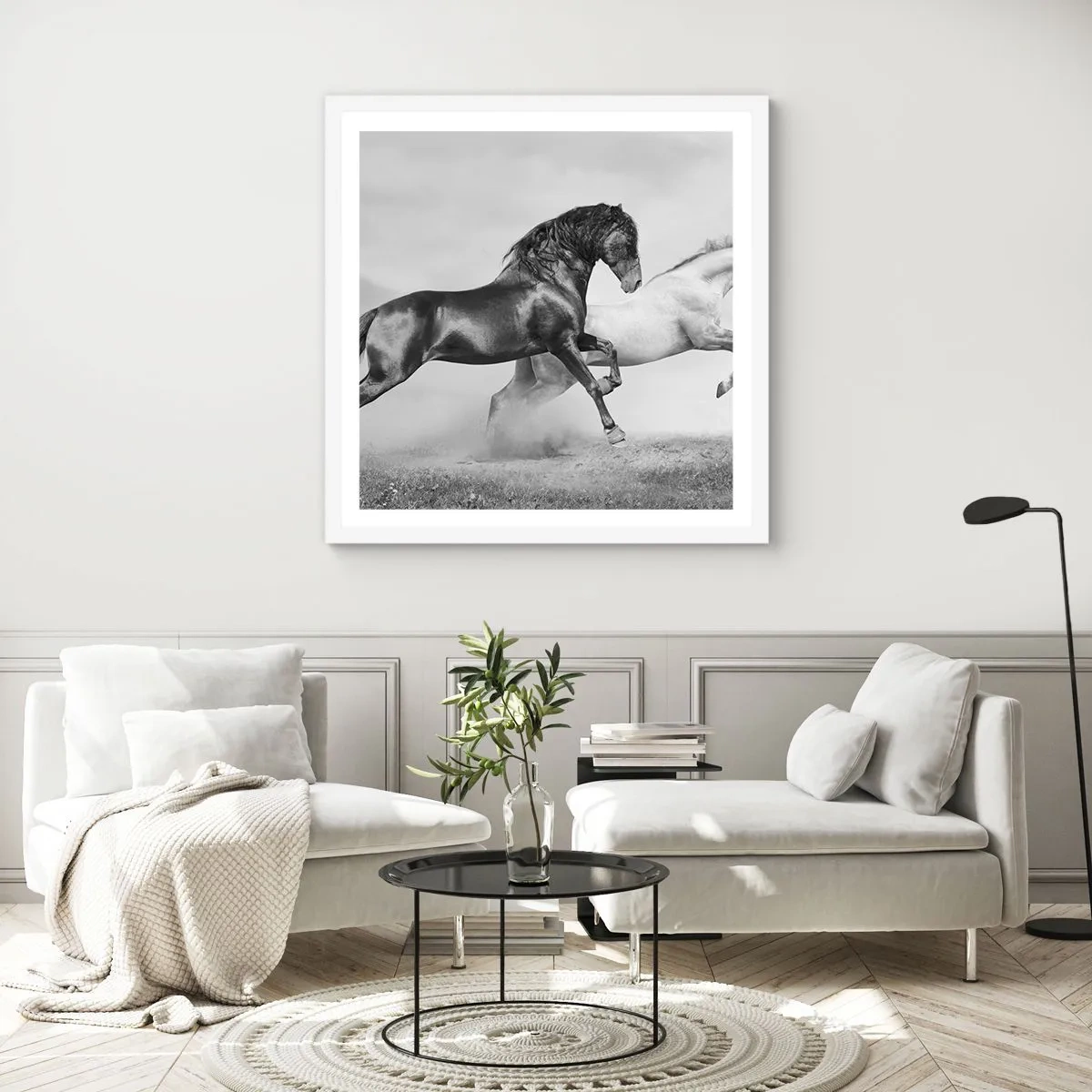 Poster în ramă albă - Îngeri și demoni - 30x30 cm