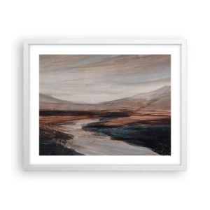 Poster în ramă albă -  Valea liniștită - 50x40 cm