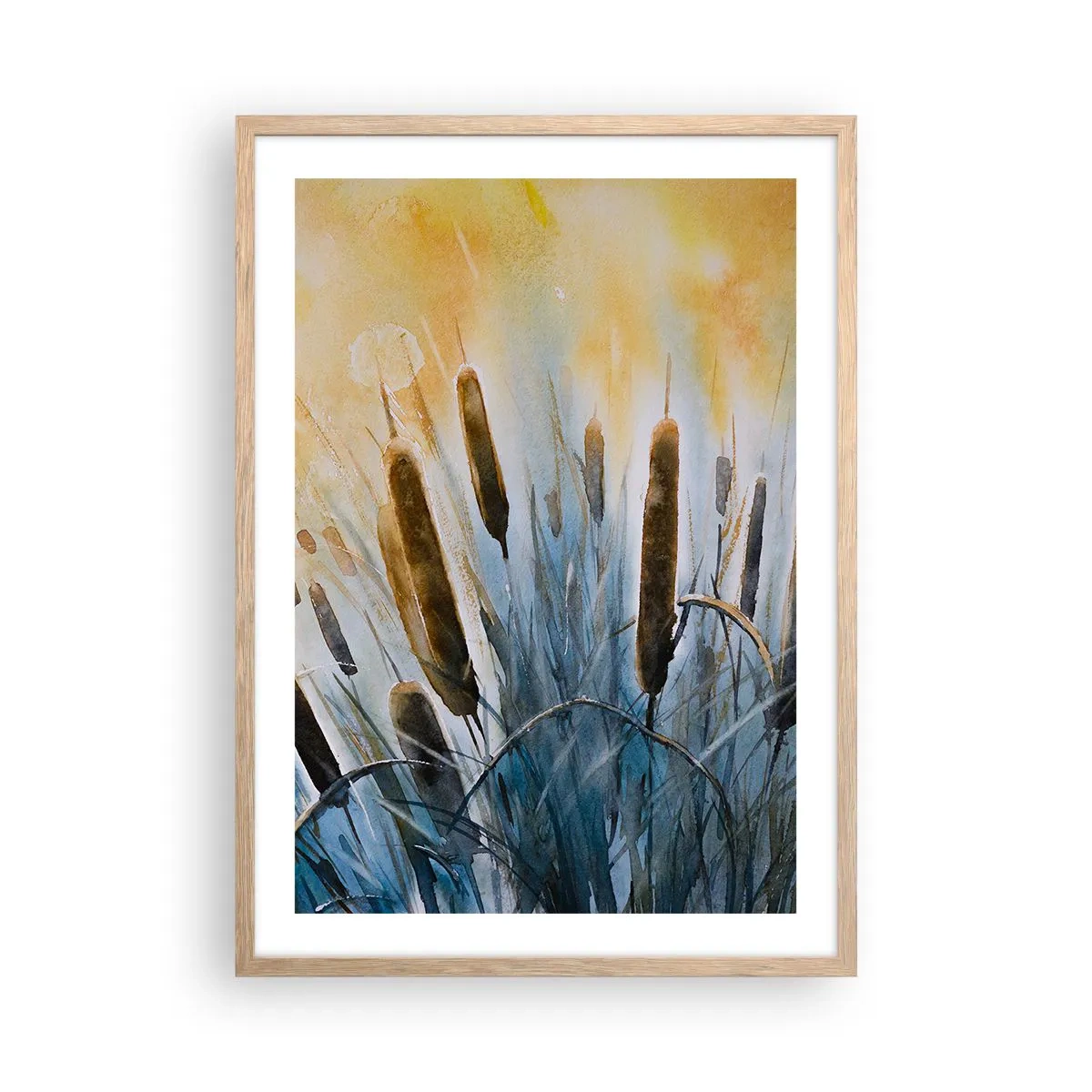 Poster în ramă de stejar deschis - Răcoarea apei, căldura soarelui - 50x70 cm