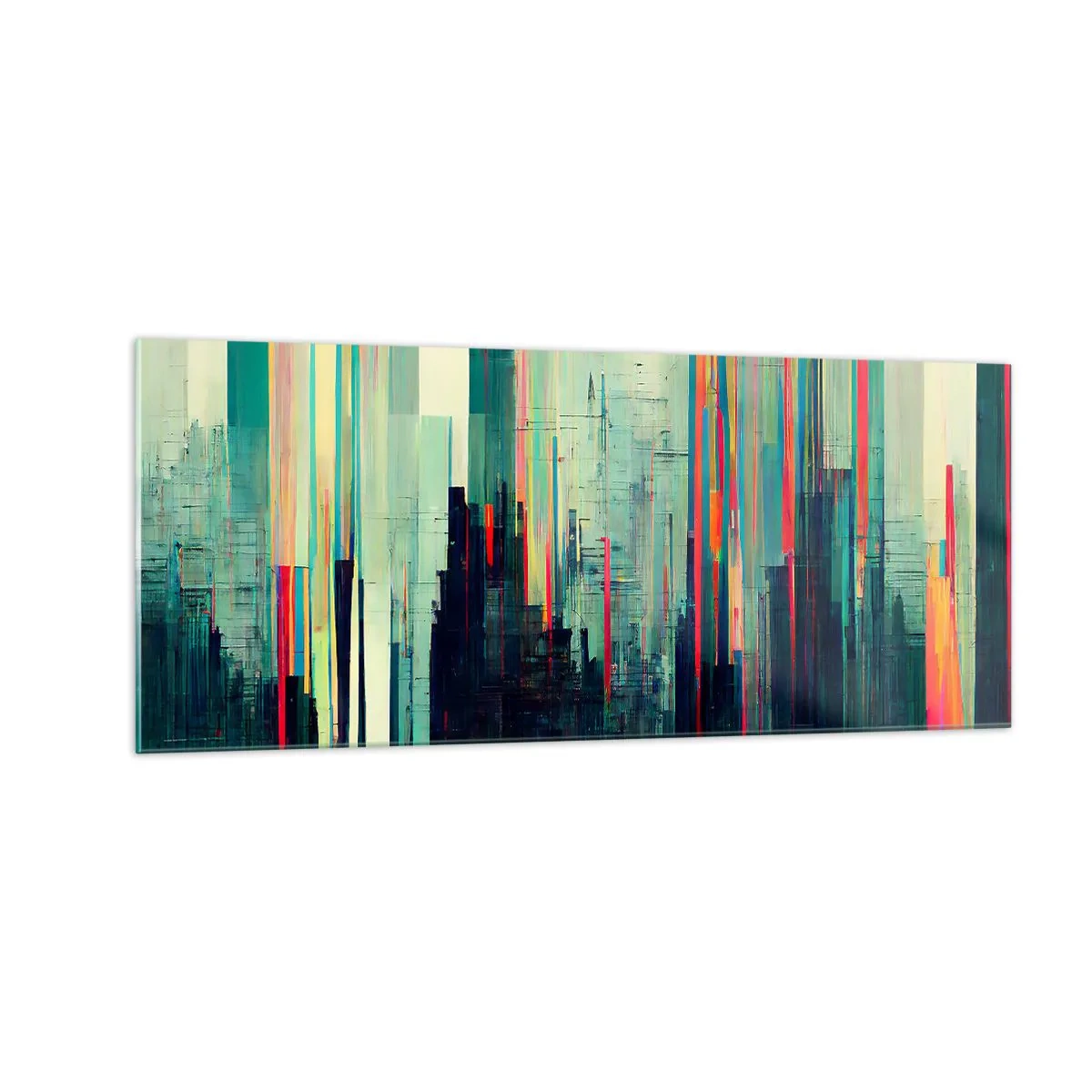 Tablou pe sticlă - Oraș futurist - 100x40 cm