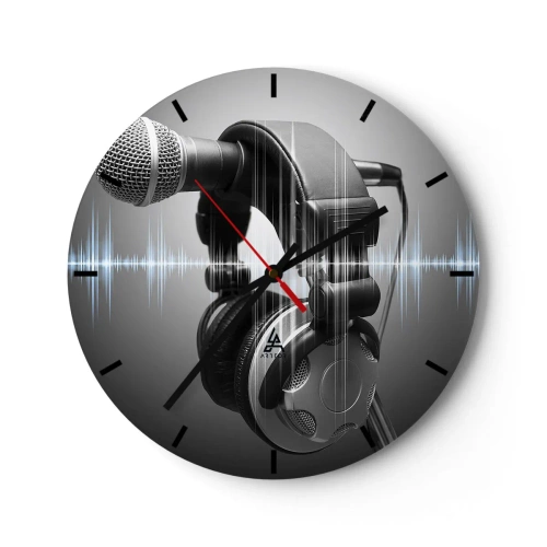 Ceas de perete - Ceas pe sticlă - Încă se mai poate auzi cântecul - 40x40 cm