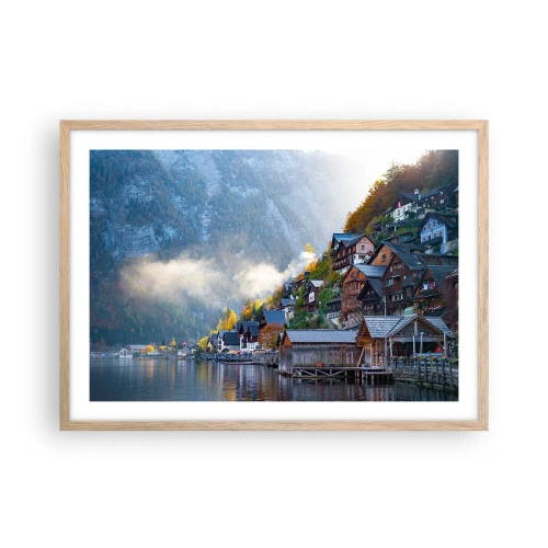 Poster în ramă de stejar deschis - Atmosferă alpină - 70x50 cm