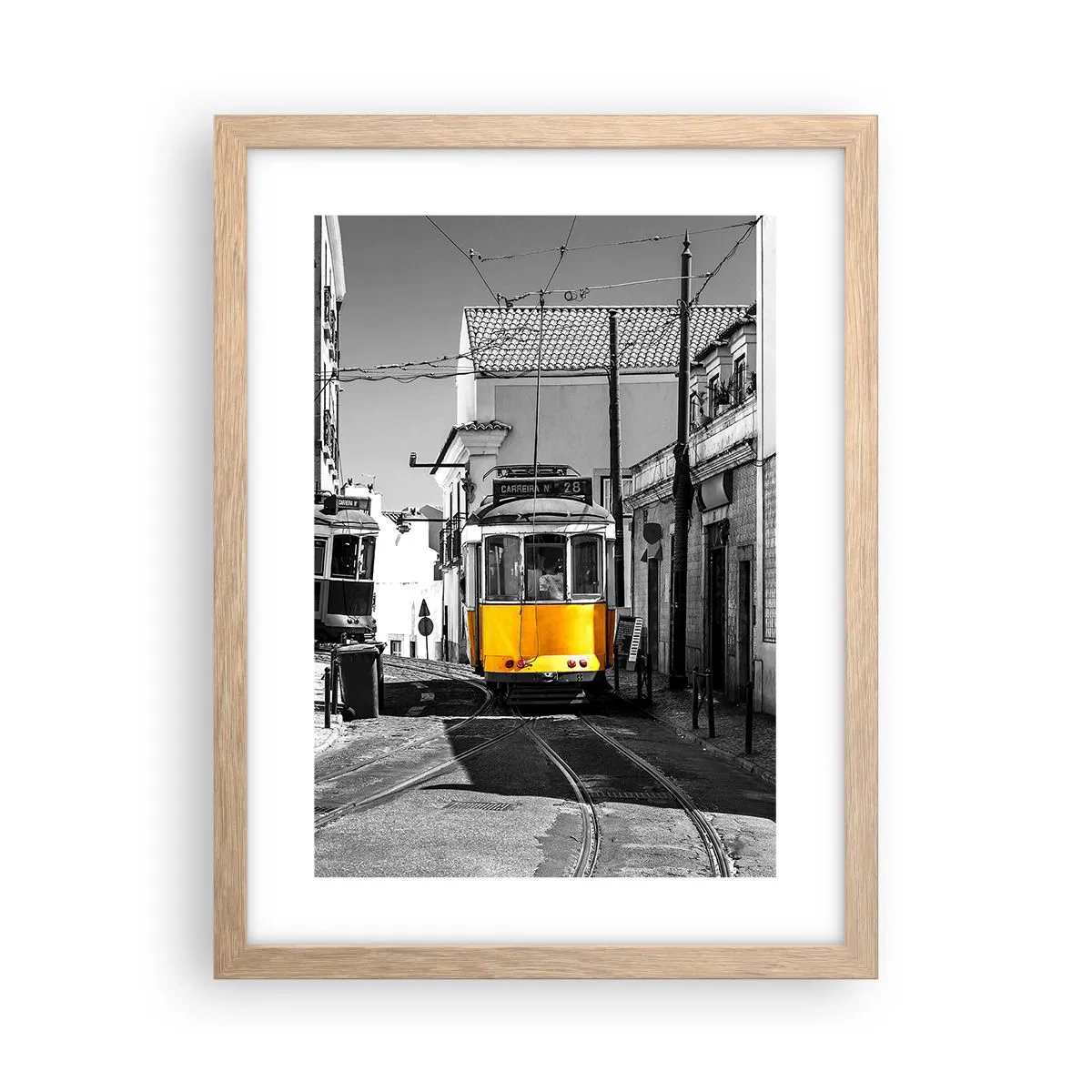 Poster în ramă de stejar deschis - Spiritul Lisabonei - 30x40 cm