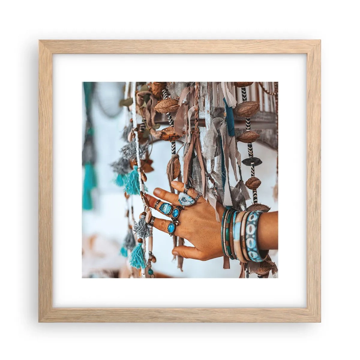 Poster în ramă de stejar deschis - Comori locale - 30x30 cm