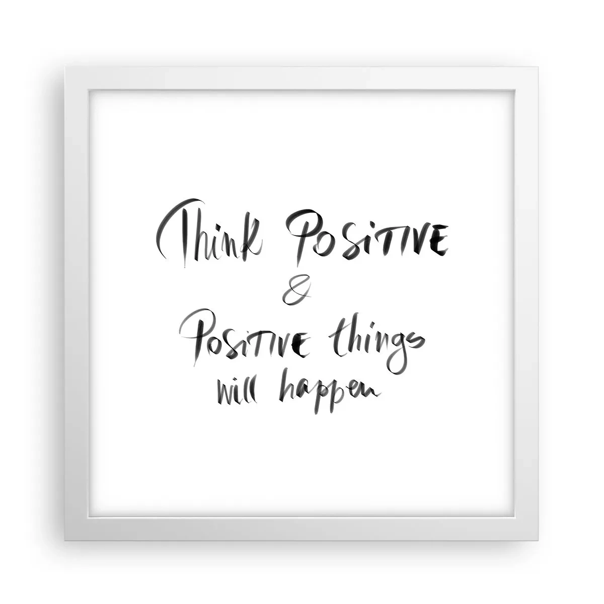 Poster în ramă albă - Cum să trăim bine? - 30x30 cm