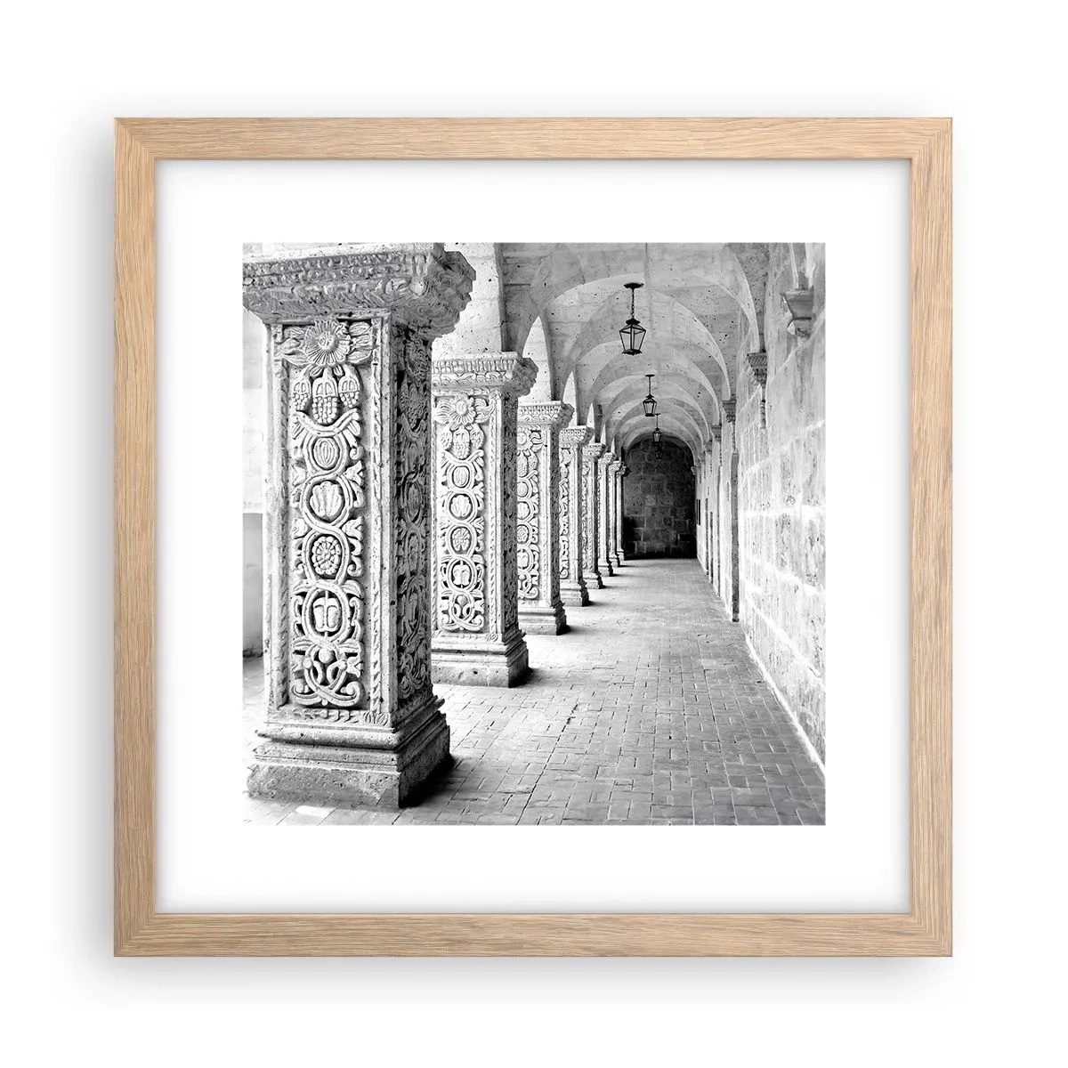 Poster în ramă de stejar deschis - Și încotro…? - 30x30 cm