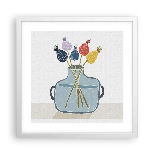 Poster în ramă albă - Paparune sau maci? - 40x40 cm