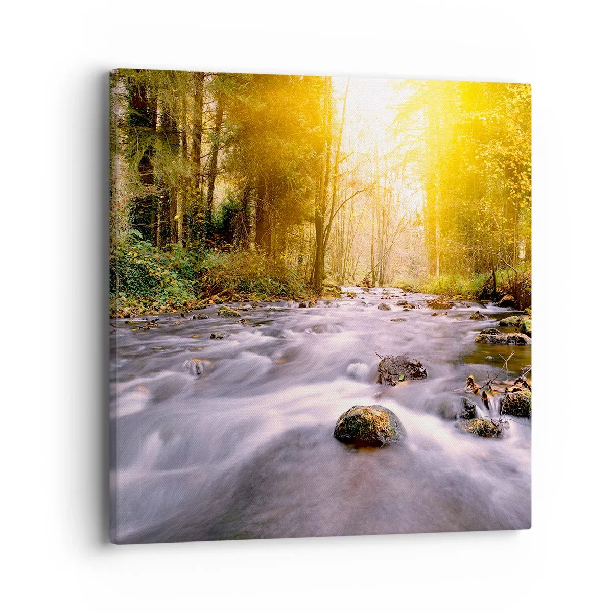 Tablou pe pânză - Malachit în rame de argint și aur - 40x40 cm