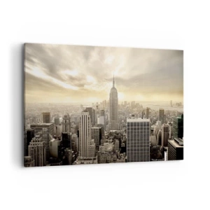 Tablou pe pânză - New York țesut din gri - 120x80 cm