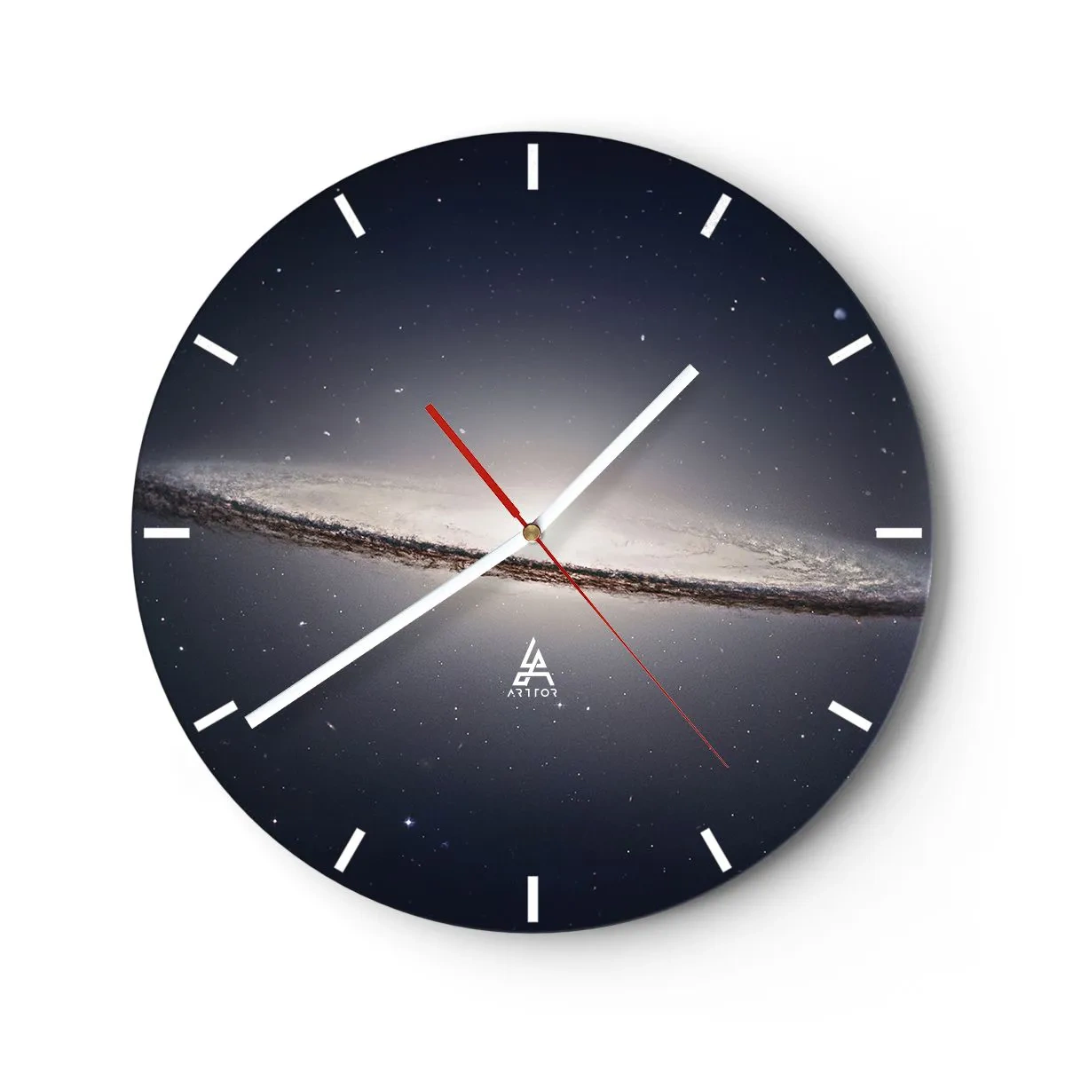 Ceas de perete - Ceas pe sticlă - Cu mult timp în urmă, într-o galaxie foarte, foarte îndepărtată... - 40x40 cm