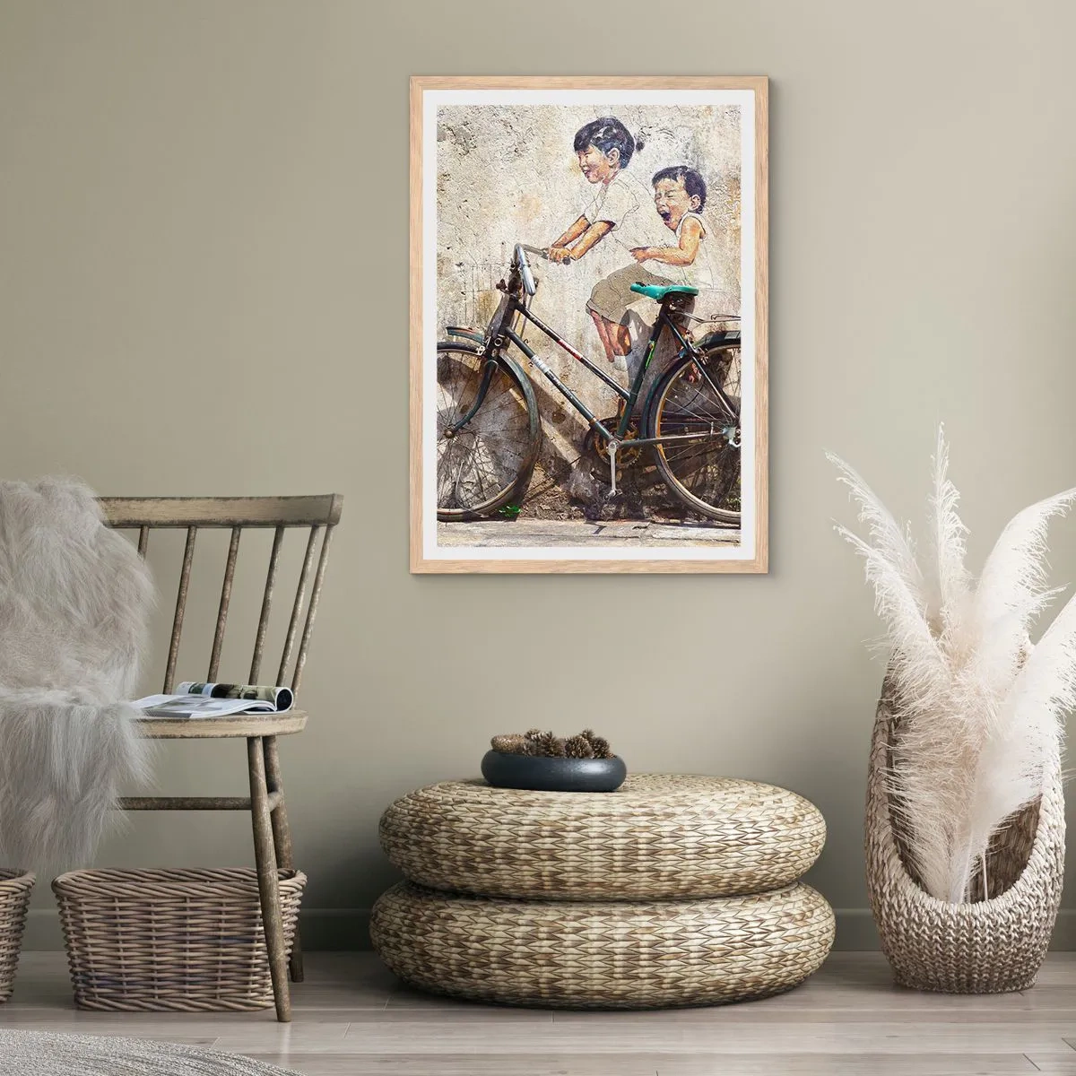 Poster în ramă de stejar deschis - Adevărat sau fals? - 40x50 cm