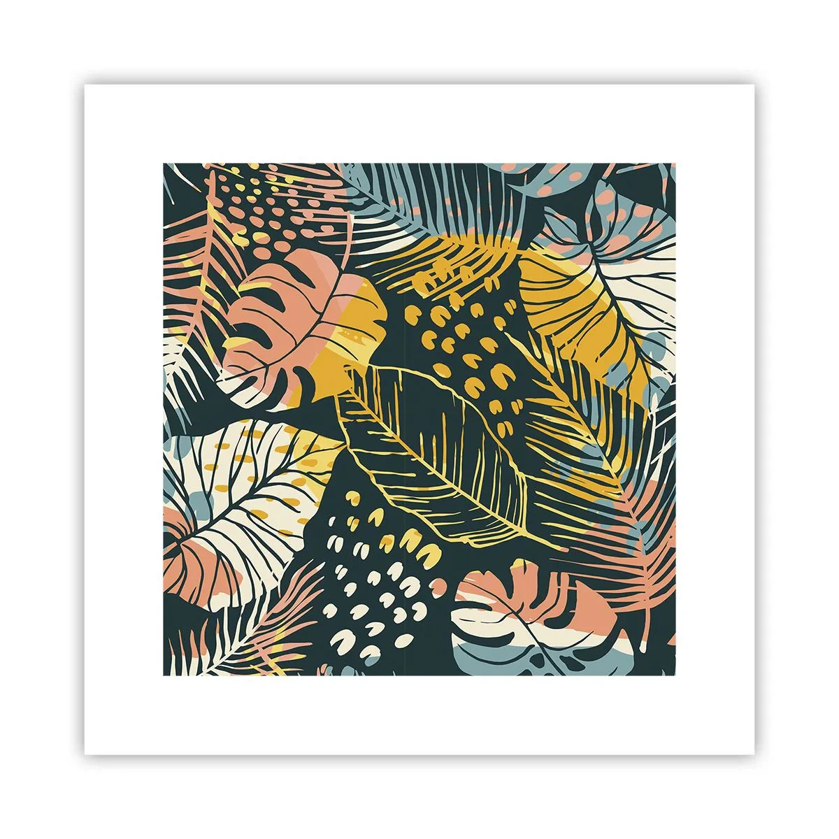 Poster - Fantezie cu frunze - 30x30 cm