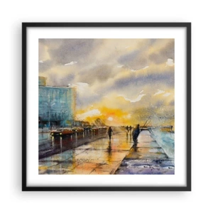 Poster în ramă neagră - Viața pe țărm - 50x50 cm