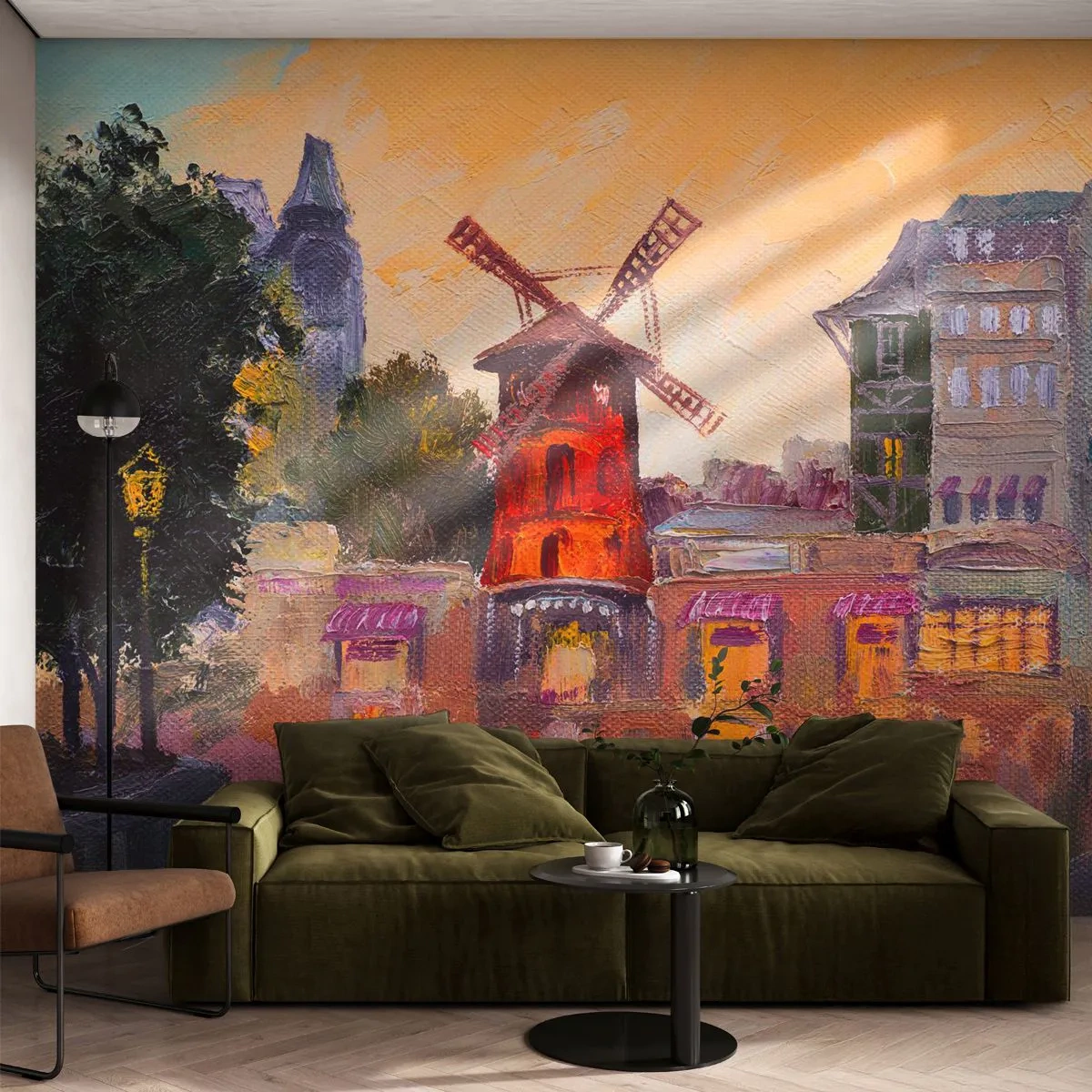 Tapet Premium Sand - Icoane pariziene - Moulin Rouge - Paris, Ventilator, Moulin Rouge - 350x256 cm