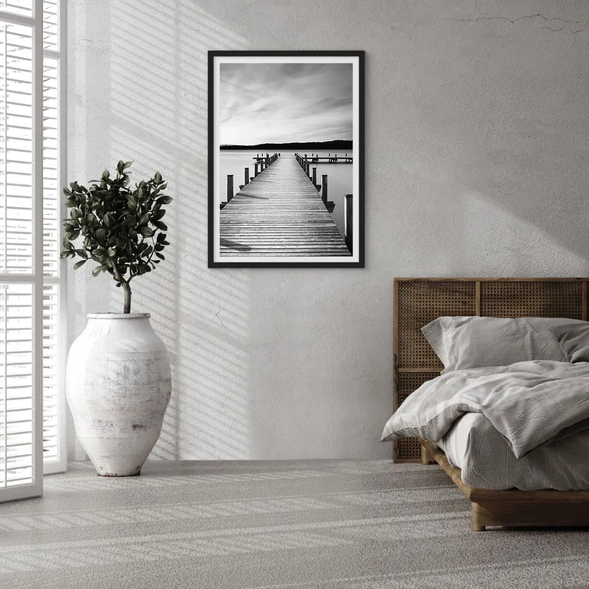 Poster în ramă neagră - La adăpostul apei - pace - 61x91 cm
