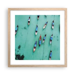 Poster în ramă de stejar deschis - În așteptare - 40x40 cm