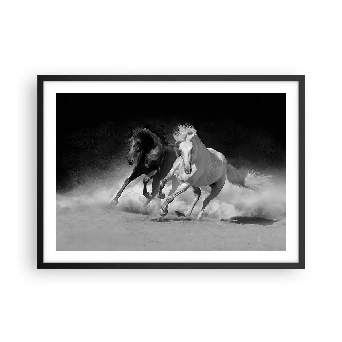 Poster în ramă neagră - Galopul libertății - 70x50 cm