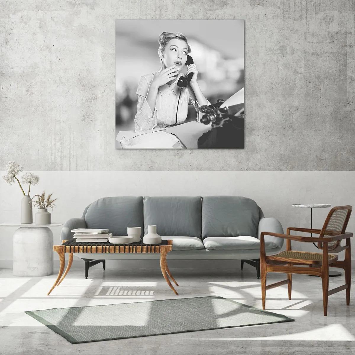 Tablou pe sticlă - Bună ziua, suntem în anii '50. - 60x60 cm