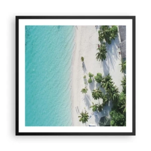 Poster în ramă neagră - Vacanță în paradis - 60x60 cm