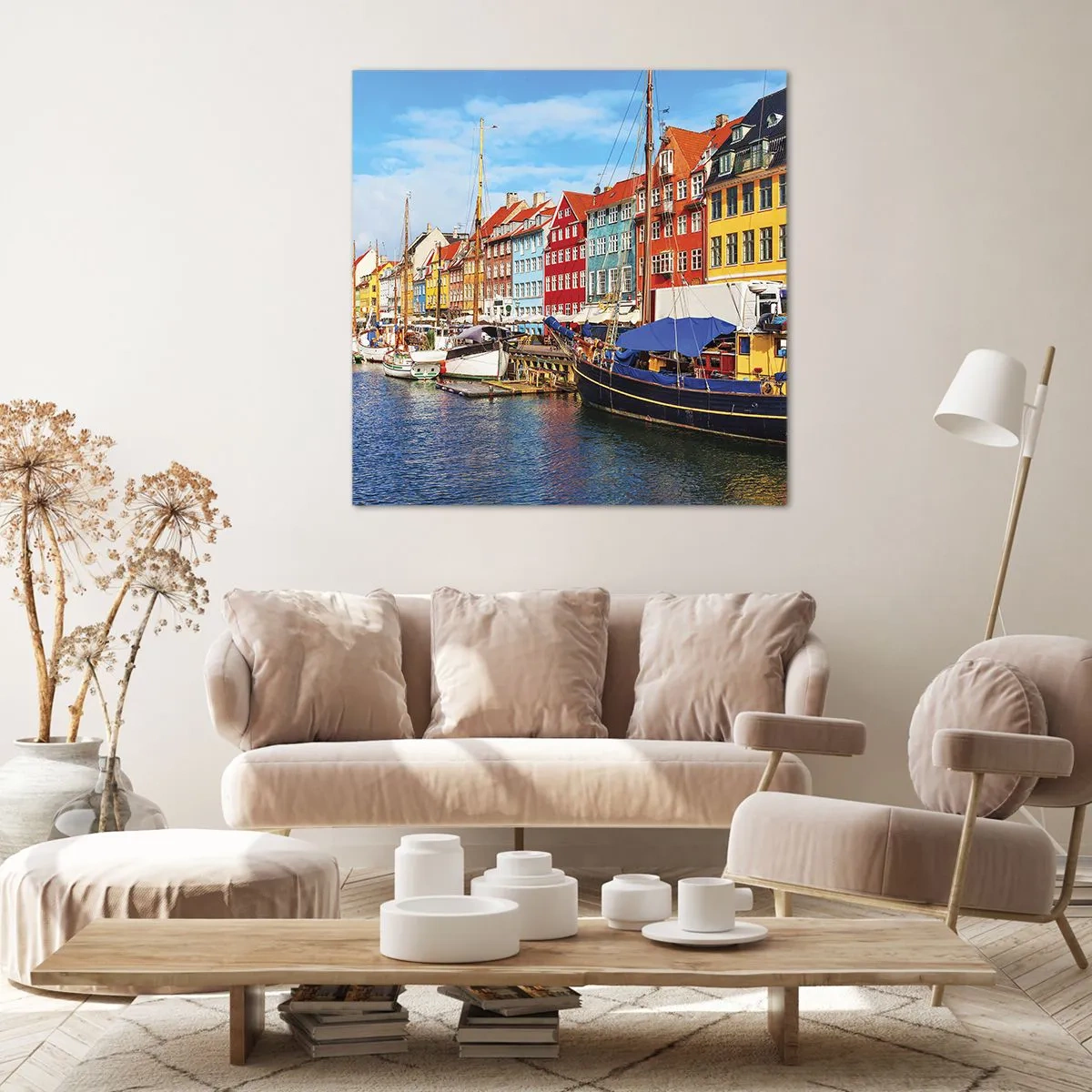 Tablou pe pânză - Portul vesel - 60x60 cm