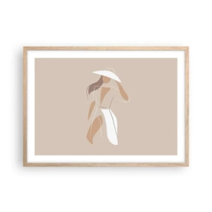 Poster în ramă de stejar deschis - Moda este distractivă - 70x50 cm