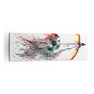 Tablou pe pânză - Războinic mitic cu un arc de foc - 160x50 cm