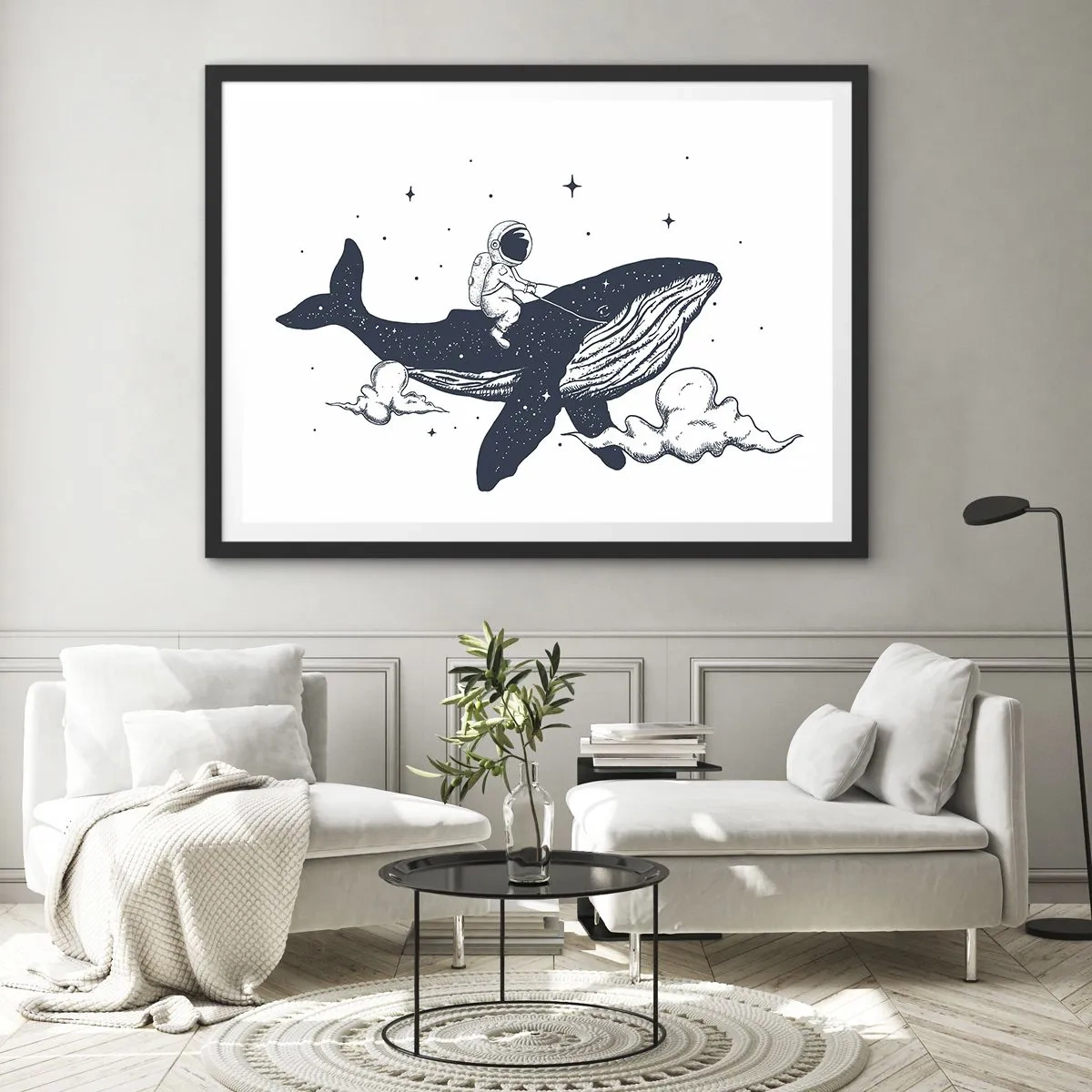Poster în ramă neagră - Aventura spațială - 70x50 cm