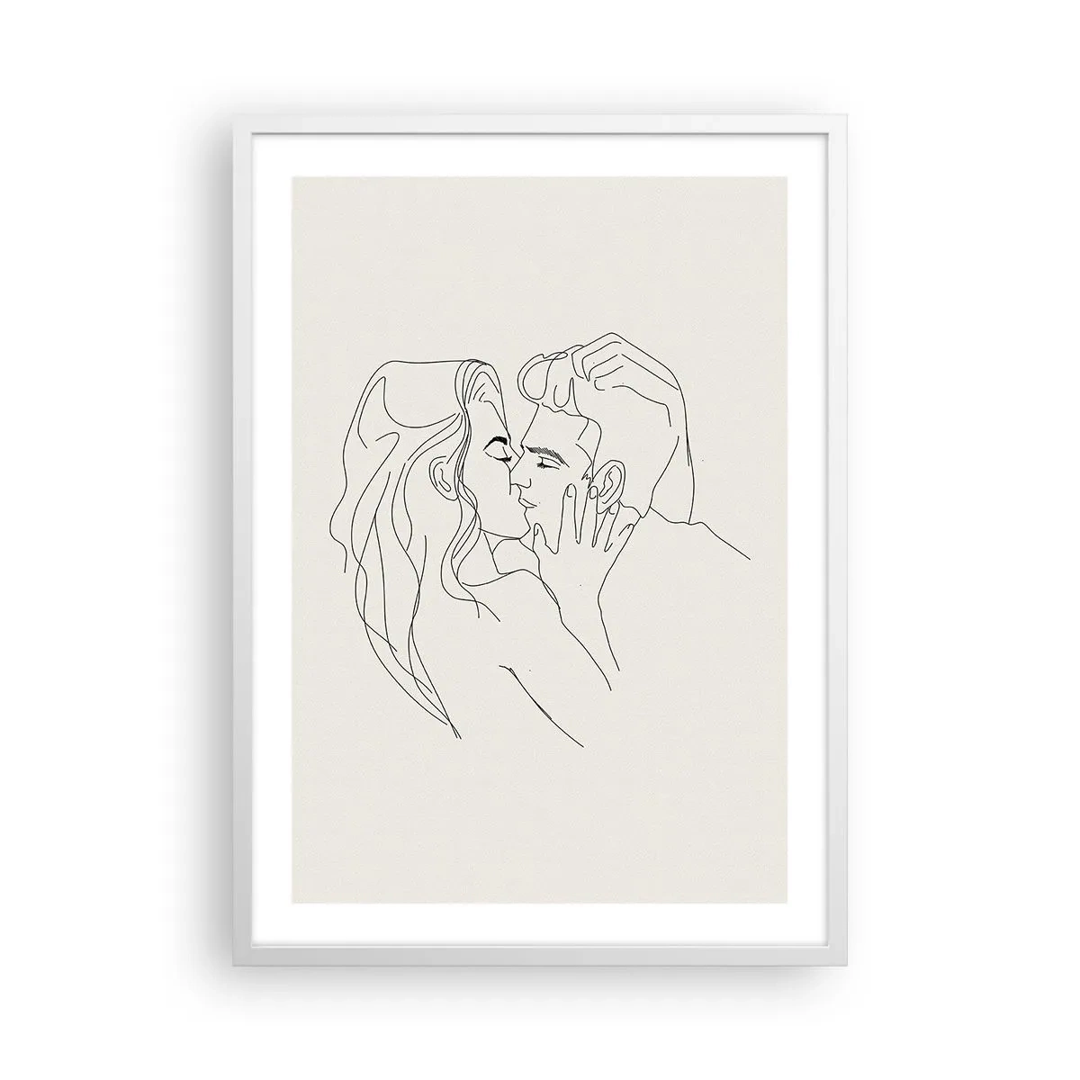 Poster în ramă albă - Încurcați în sentimente - 50x70 cm