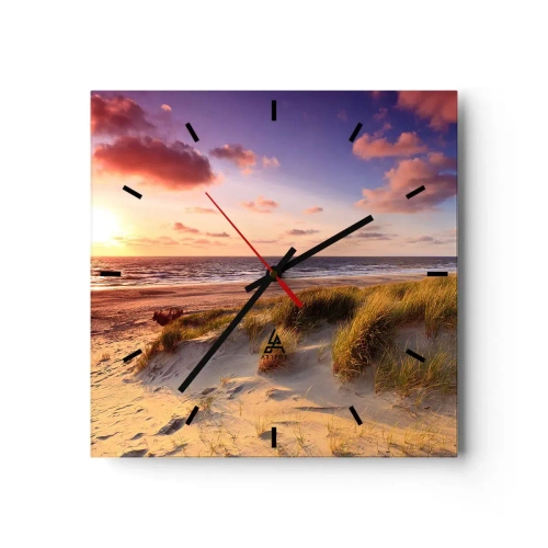 Ceas de perete - Ceas pe sticlă - Deja aerul de vară miroase - 40x40 cm