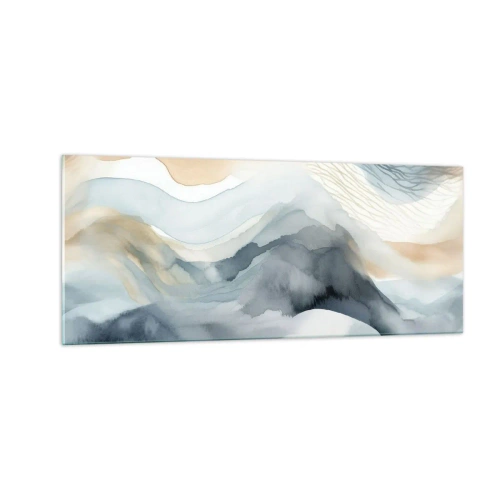 Tablou pe sticlă - Abstracție de zăpadă și ceață - 100x40 cm