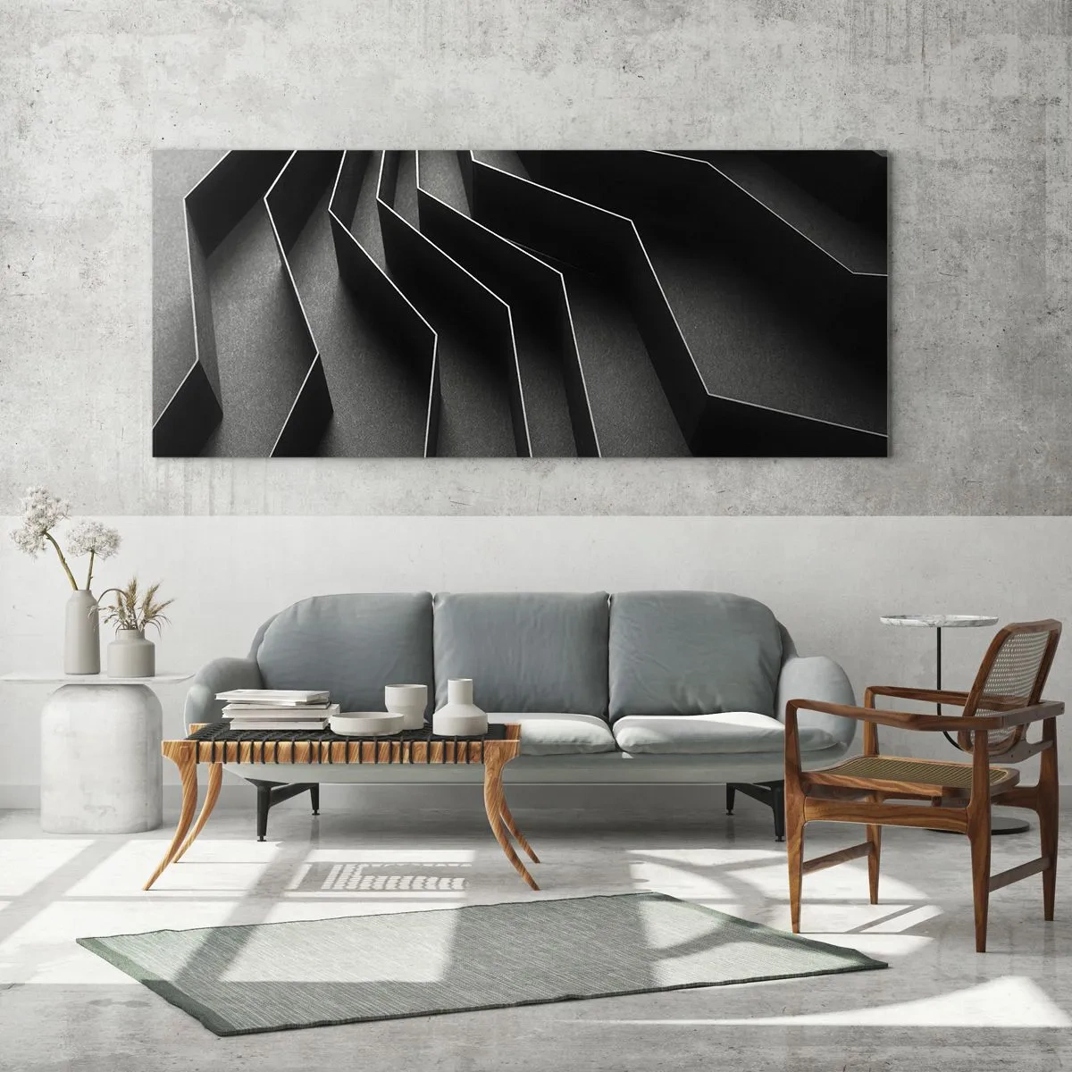 Tablou pe sticlă - Ordinea spațială - 120x50 cm
