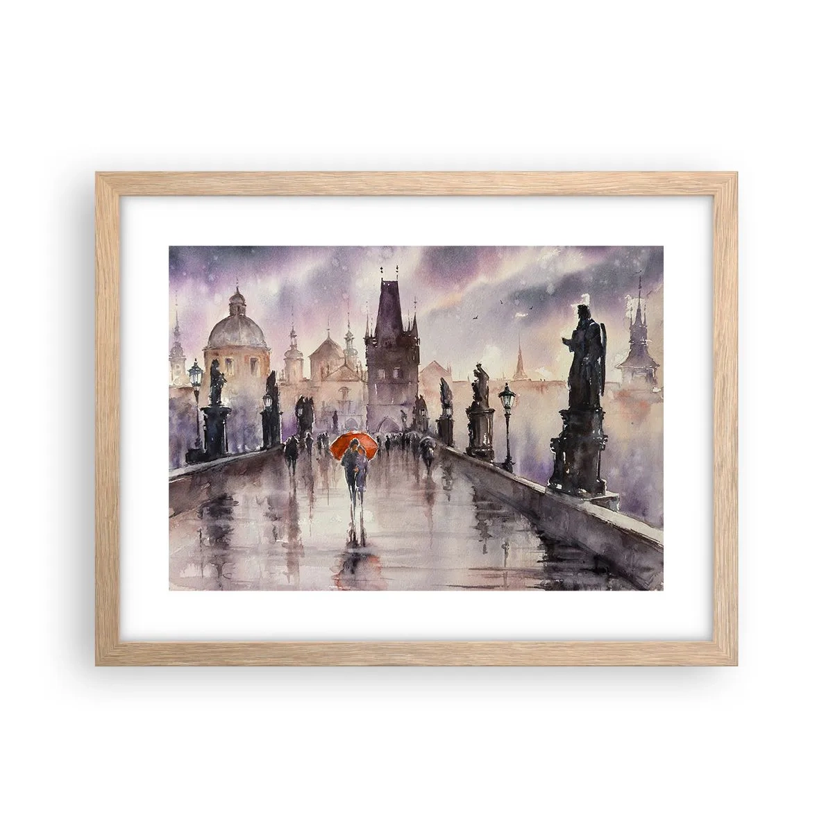 Poster în ramă de stejar deschis - Oamenii nu se schimbă - 40x30 cm