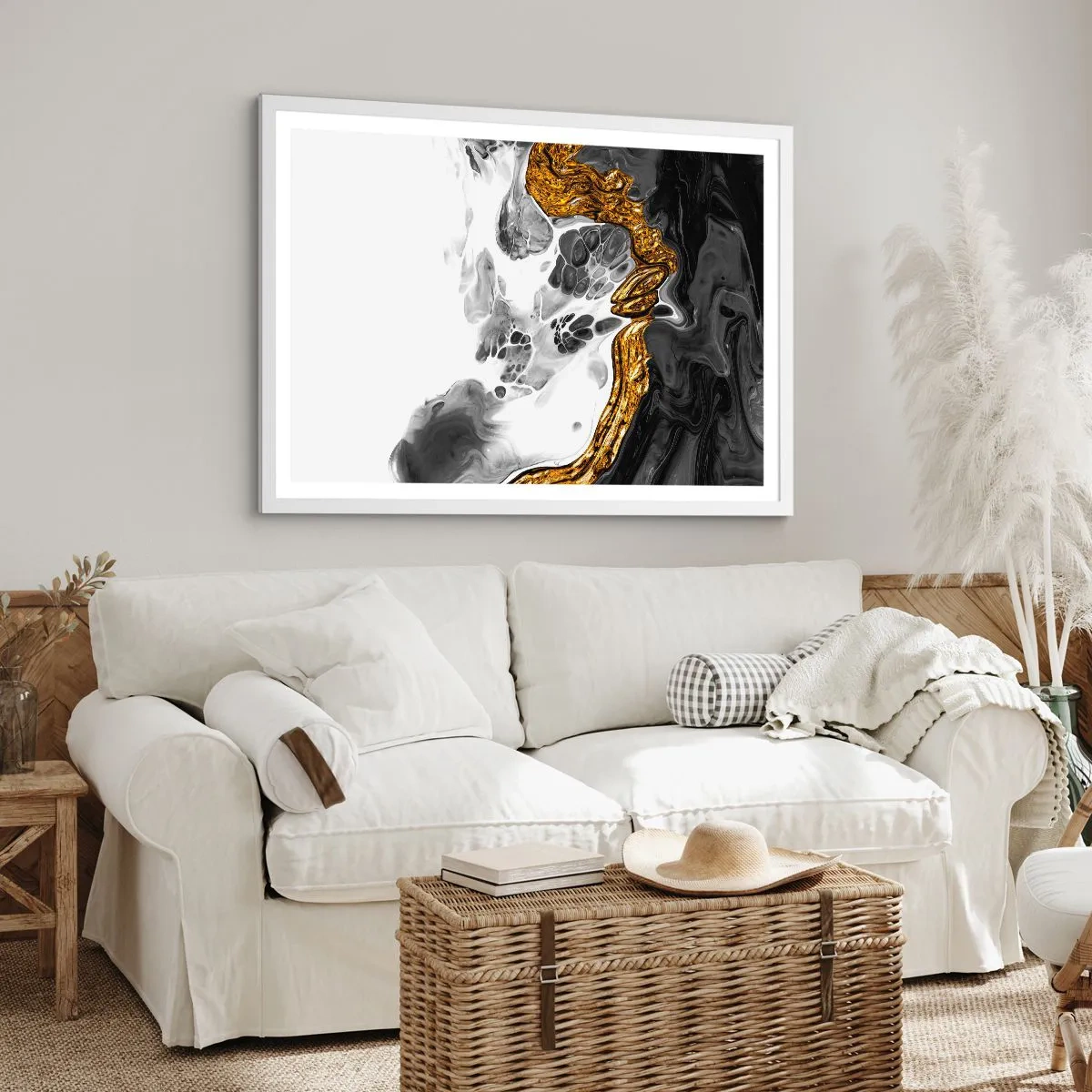 Poster în ramă albă - Compoziție organică - 70x50 cm