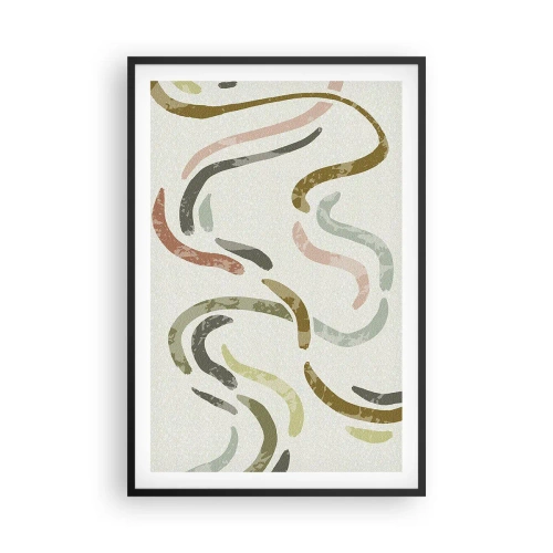 Poster în ramă neagră - Dansul vesel al abstracției - 61x91 cm