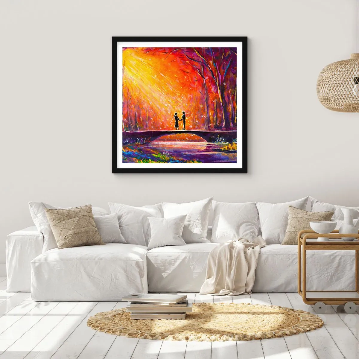 Poster în ramă neagră - Și cerul îi iubește - 30x30 cm