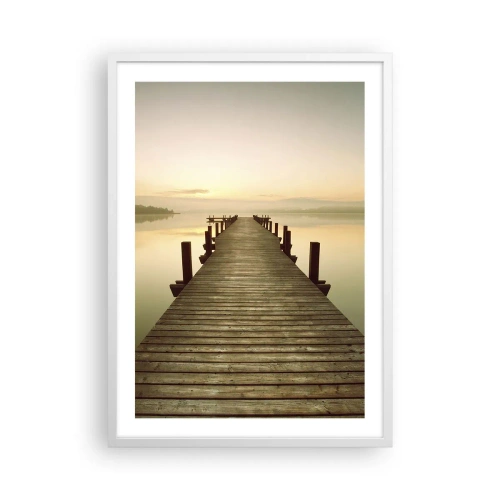 Poster în ramă albă - Înainte de răsărit, zori, lumină - 50x70 cm