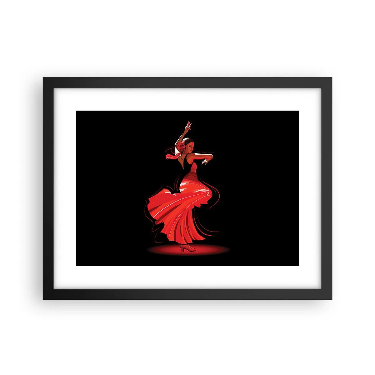 Poster în ramă neagră - Spiritul înflăcărat al flamenco-ului - 40x30 cm