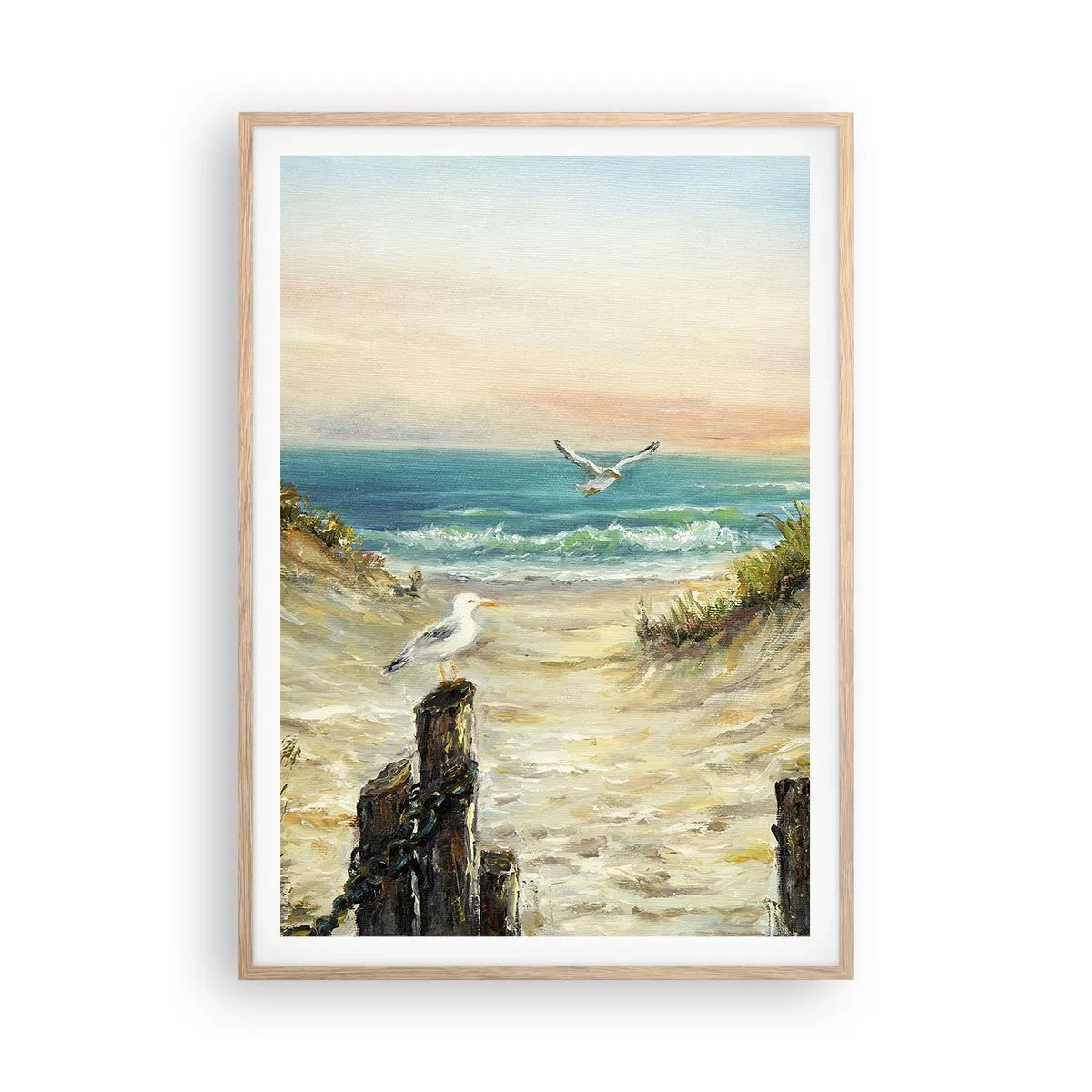 Poster în ramă de stejar deschis - Retragere fără vânt - 70x100 cm