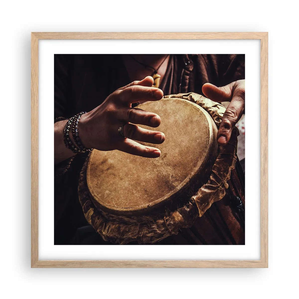 Poster în ramă de stejar deschis - În ritmul inimii - 50x50 cm