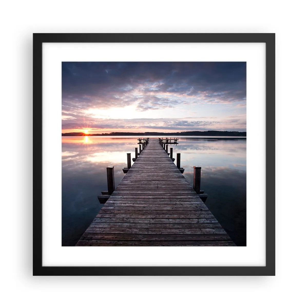 Poster în ramă neagră - Granița tăcută dintre zi și noapte - 40x40 cm