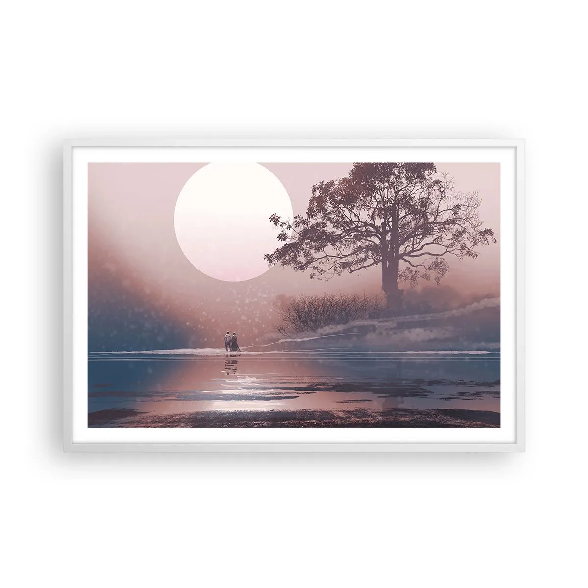 Poster în ramă albă - Minuni nocturne - 91x61 cm