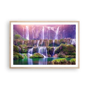 Poster în ramă de stejar deschis - Scara către cer - 91x61 cm