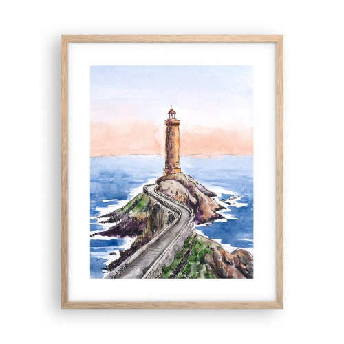 Poster în ramă de stejar deschis - Cu fața la mare - 40x50 cm
