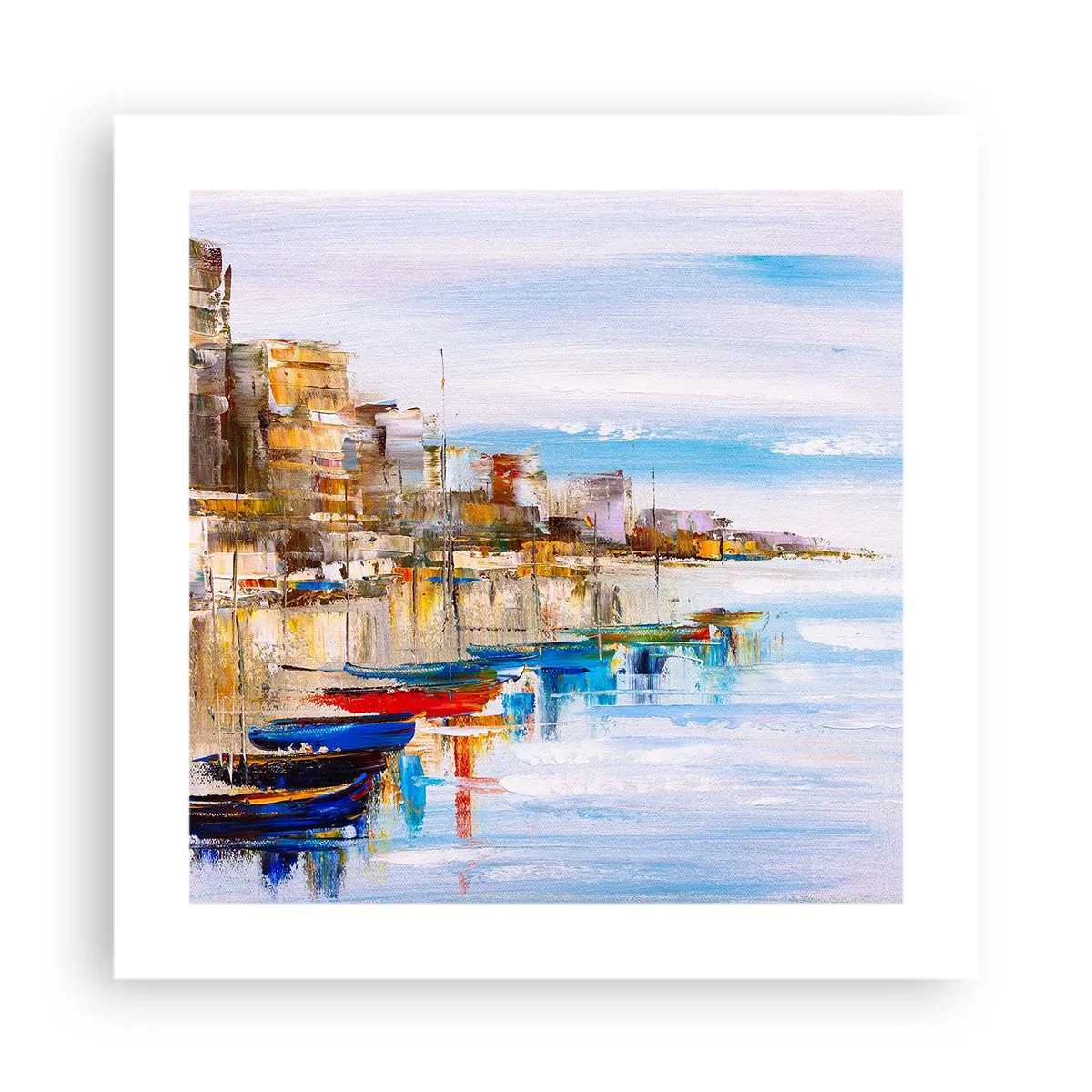Poster - Port urban multicolor - 40x40 cm