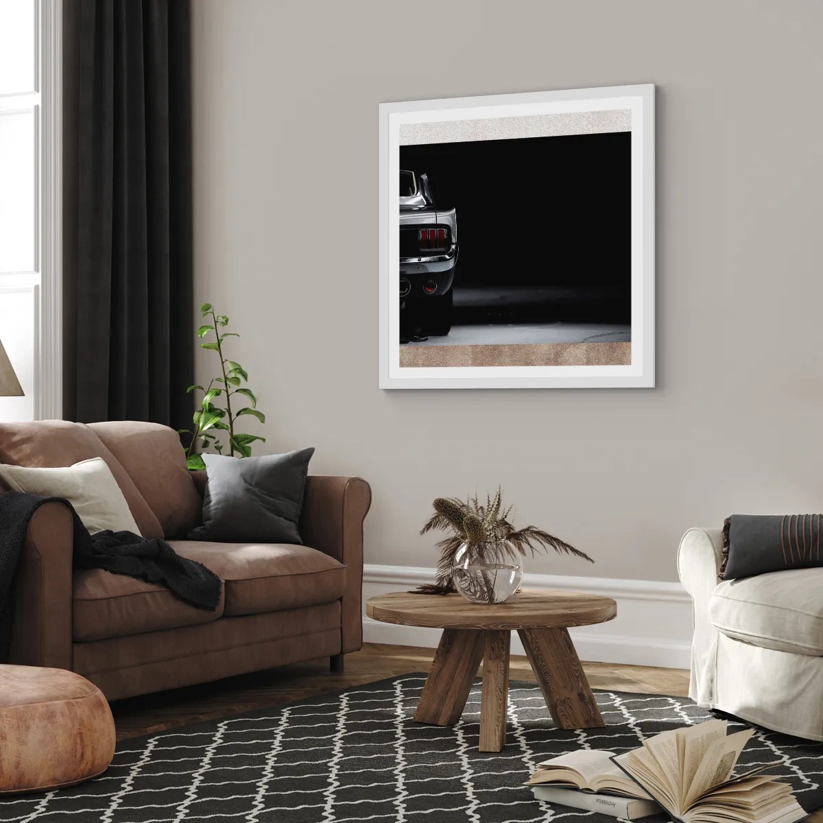 Poster în ramă albă - Farmecul clasicului - 30x30 cm